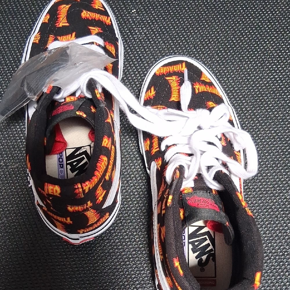 Vans "OFF THE WALL" "THRASHER FLAMES" High-Top SKATEBOARDING Sneakers - Picture 5 of 7